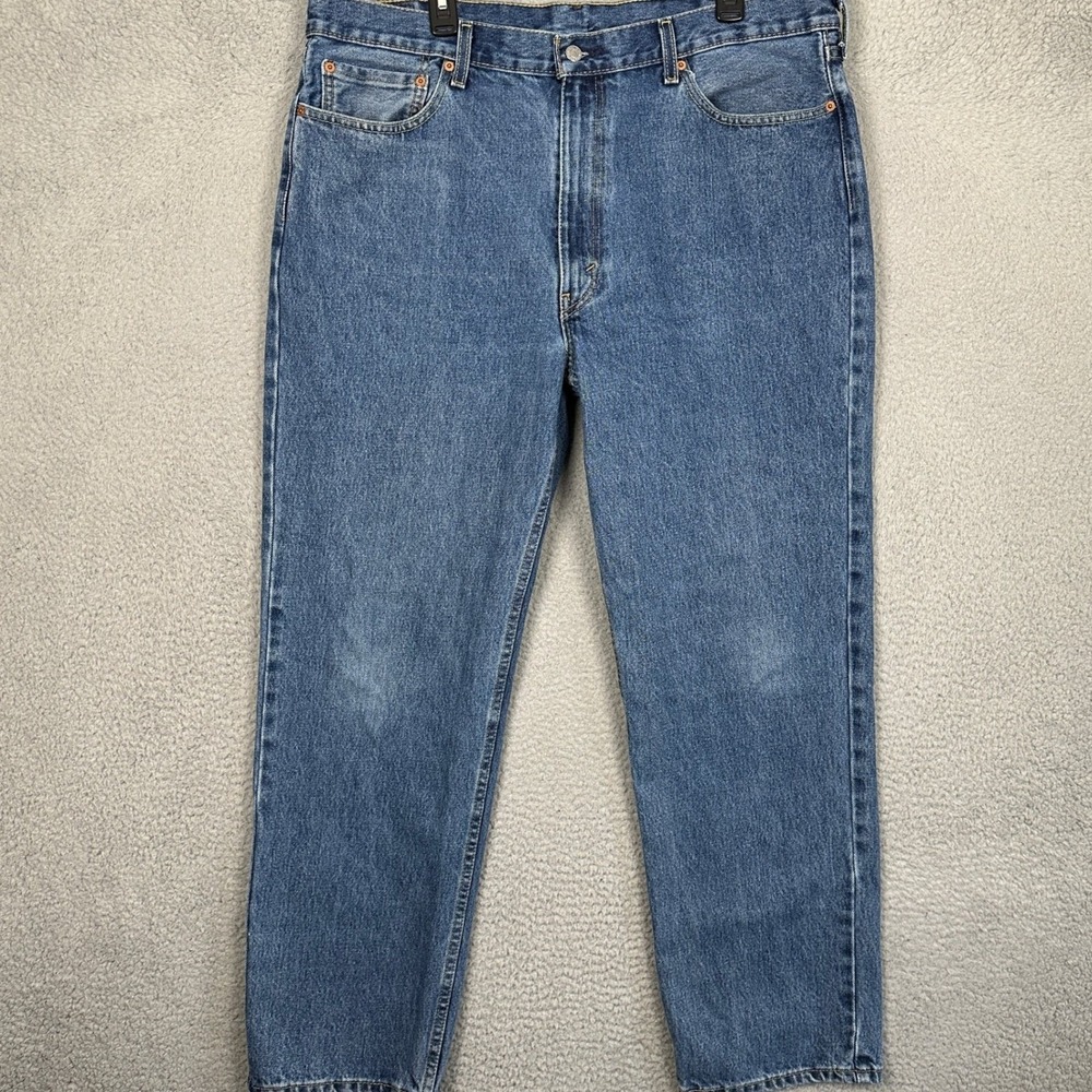 Levis 550 Jeans Men 40X32 Blue Relaxed Fit Straight Leg Distressed Red Tab Denim
